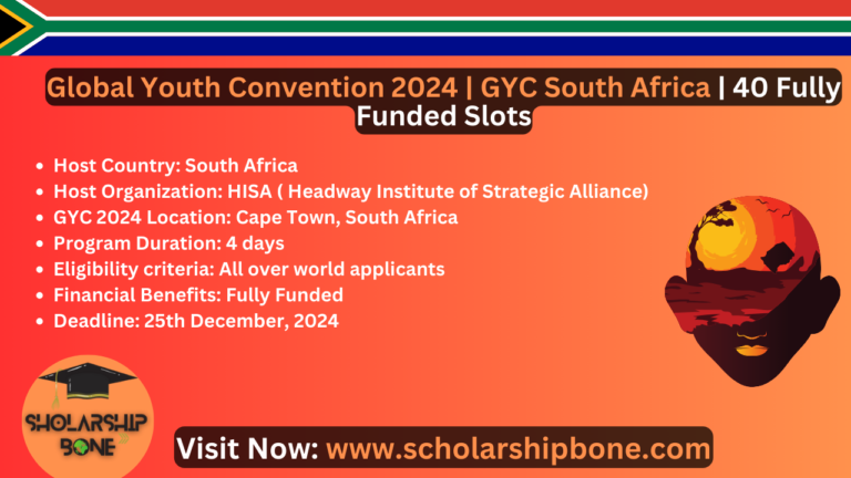 Global Youth Convention 2024 | GYC South Africa | 40 Fully Funded Slots